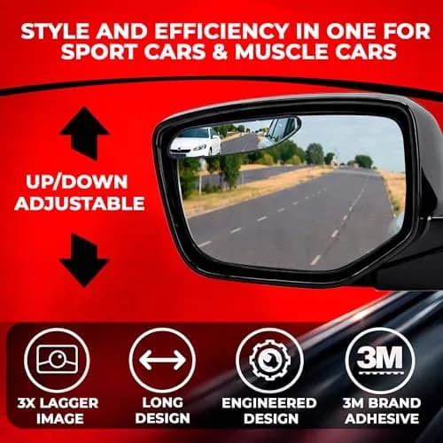 Utopicar Long Blind Spot Car Mirror 13.5cm (5.3") x 3.3cm (1.3") | Universal Fit 2-Pack thumbnail 6