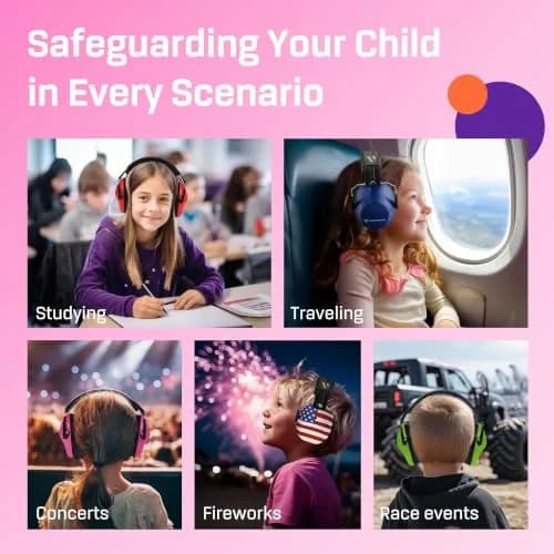 Vanderfields Kids Noise Canceling Headphones - Pink Rose 240g (8.5 oz) | Certified Hearing Protection Earmuffs thumbnail 5