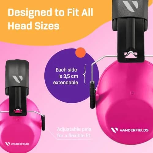 Vanderfields Kids Noise Canceling Headphones - Pink Rose 240g (8.5 oz) | Certified Hearing Protection Earmuffs thumbnail 7