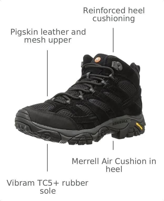 Merrell Moab 2 Vent Mid Hiking Boot 9.5 M US | Waterproof, Vibram Traction thumbnail 2
