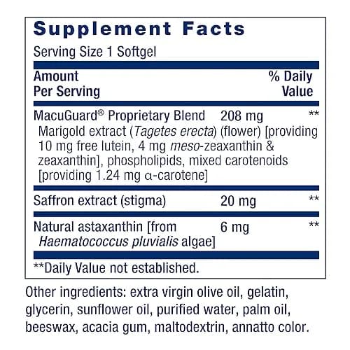 Life Extension MacuGuard Ocular Support with Saffron and Astaxanthin Softgels 60 Count | Supports Healthy Vision with Lutein & Zeaxanthin thumbnail 2