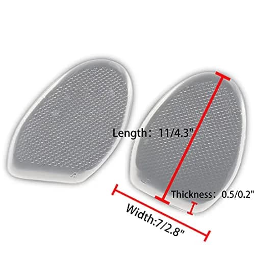 uxcell Silicone Gel Half Sole Cushions Pad Insoles Clear | Low Arch Support for All Shoes thumbnail 3