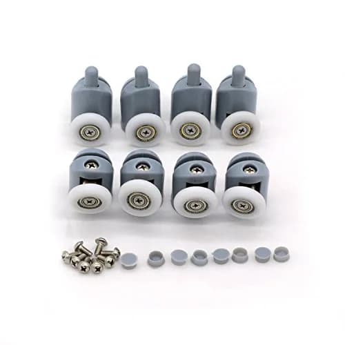 Smooth Shower Door Rollers Set of 8 | 23mm Diameter Home Bathroom Replacement Parts thumbnail 1