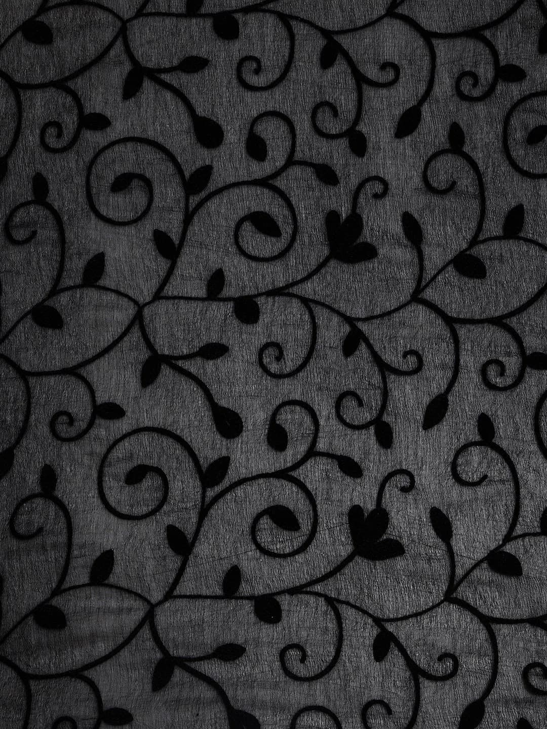 DUPATTA BAZAAR Embroidered Chiffon Dupatta 93x42 inches (236x107 cm) | Elegant Floral Black - view 4