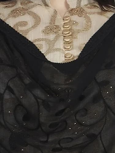 DUPATTA BAZAAR Embroidered Chiffon Dupatta 93x42 inches (236x107 cm) | Elegant Floral Black thumbnail 5