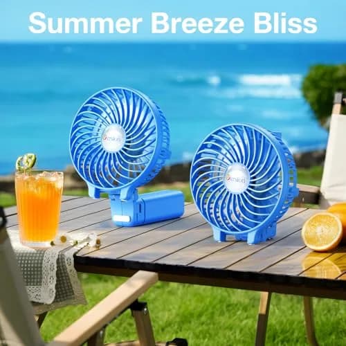 VersionTECH. Portable Handheld Fan with Replaceable Battery | 10cm Fan Diameter (3.94 Inch), 20cm Height (7.87 Inch) | USB Rechargeable thumbnail 7
