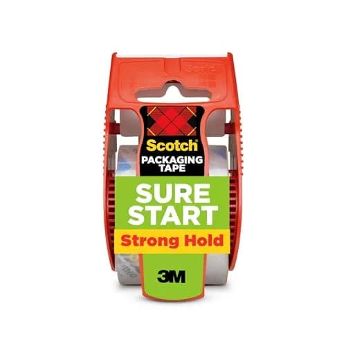 Scotch Sure Start Shipping Packaging Tape 1.88" x 22.2 yd | Quiet Unwind, No Splitting, Clear, 1 Dispensered Roll thumbnail 1
