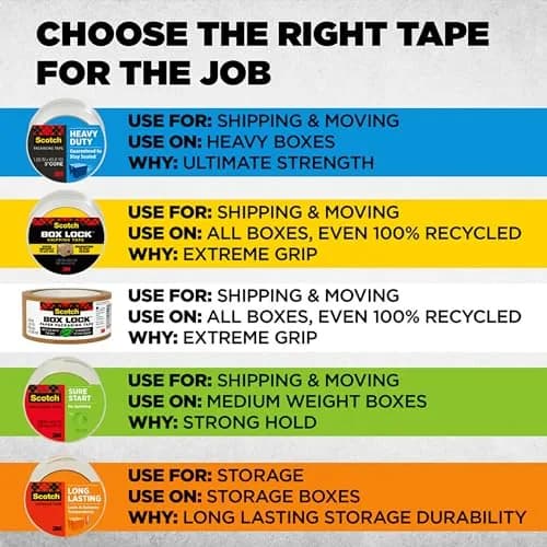 Scotch Sure Start Shipping Packaging Tape 1.88" x 22.2 yd | Quiet Unwind, No Splitting, Clear, 1 Dispensered Roll thumbnail 8