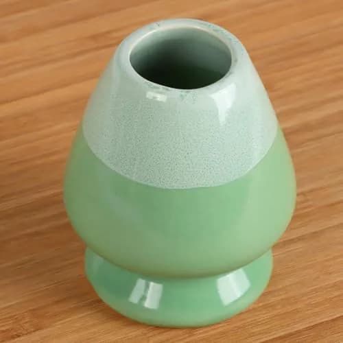 BambooMN Matcha Green Tea Whisk And Scoop 4 Piece Set - Mint Green Holder - 1 Set | Traditional Japanese Tea Utensils thumbnail 2