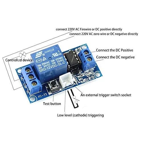 HiLetgo 12V Self-Locking Relay Module 2pcs | Push to Start & Stop | 250V 10A | Surface Mount thumbnail 5