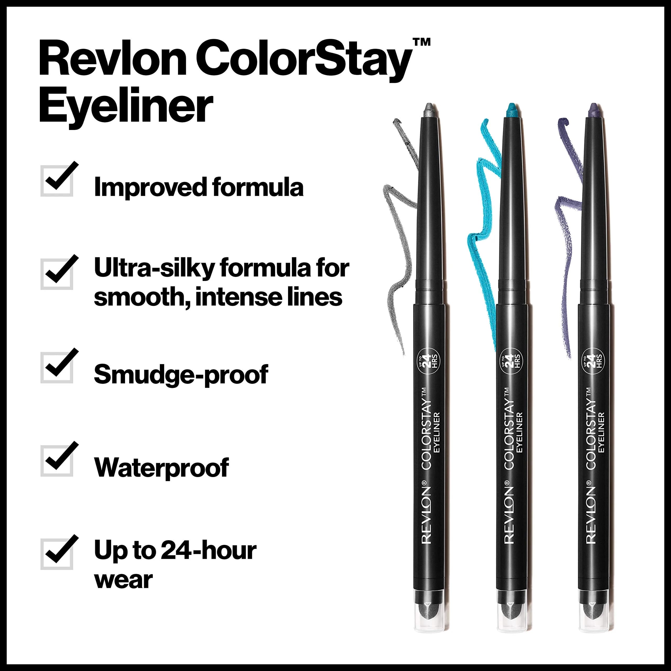 Revlon ColorStay Waterproof Eyeliner Pencil Teal | Longwear Smudge-Proof Eye Makeup - view 3