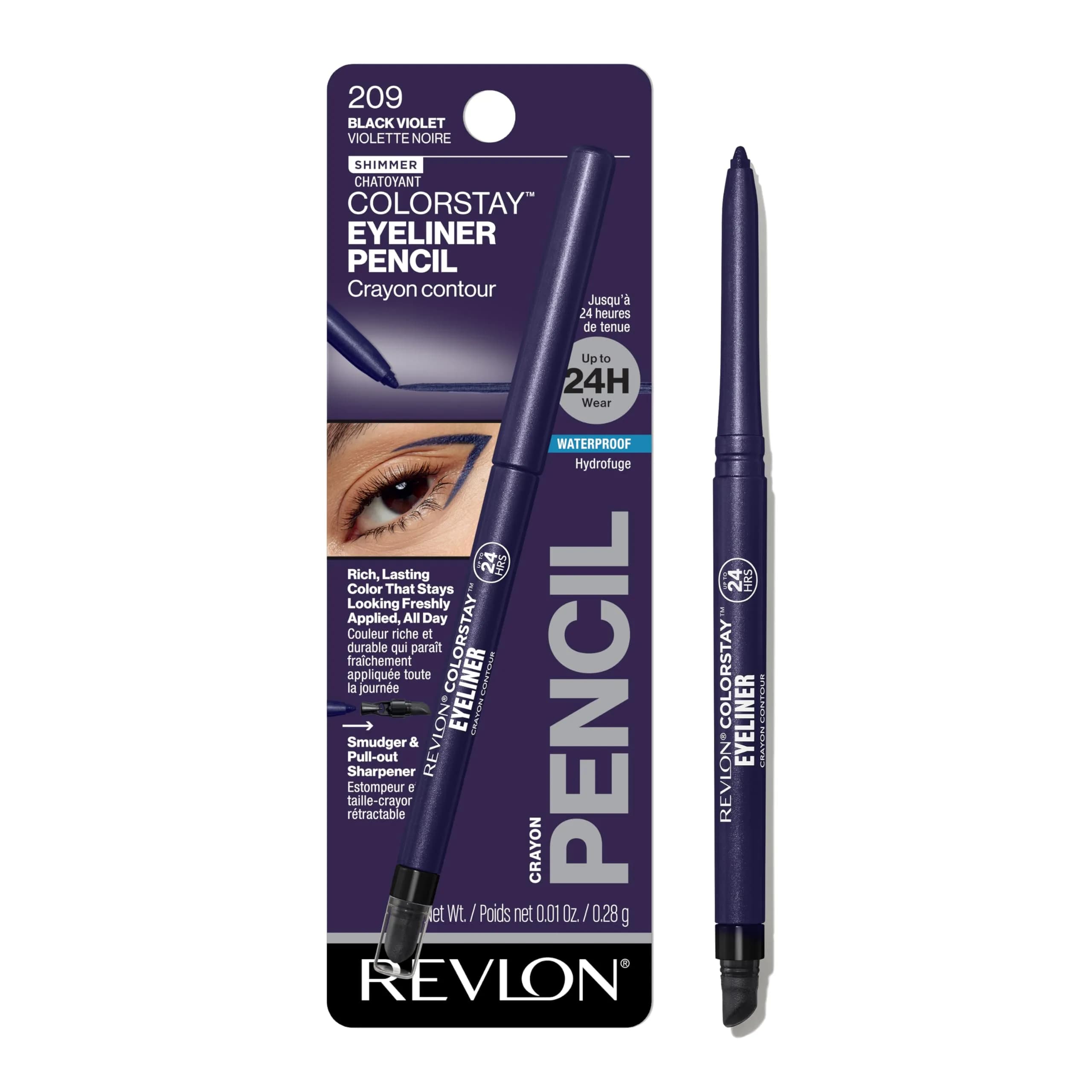 REVLON ColorStay Pencil Waterproof Eyeliner 0.01 oz | Longwear, Smudge-Proof, 24HR