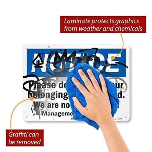 SmartSign "Please Don't Leave Belongings Unattended" Sign | 10" x 14" (25cm x 35cm) 3M Reflective Aluminum thumbnail 2