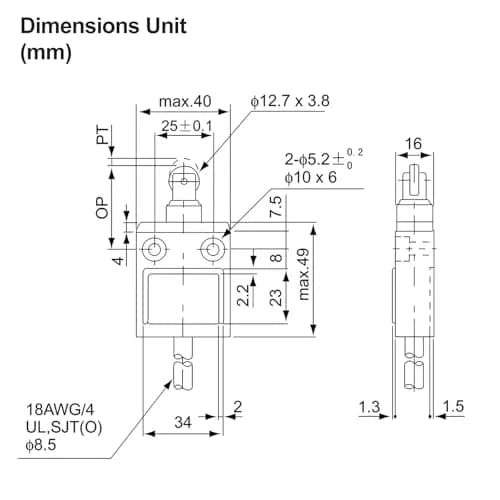 Baomain Limit Switch BM-3112 Sealed Parallel Roller, SPDT, 5A, IP67 | Heavy-Duty Industrial Control thumbnail 2