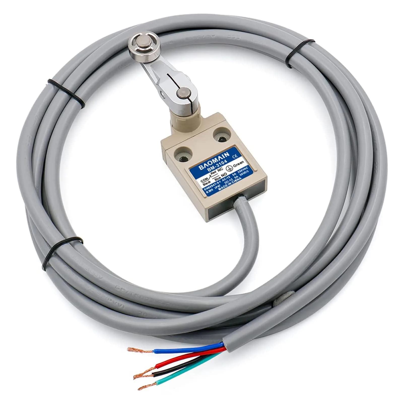 Baomain Limit Switch Rotary Roller Lever SPDT 5A IP67 | Heavy-Duty Industrial Automation