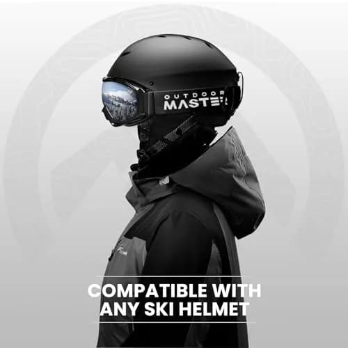 OutdoorMaster OTG Ski Goggles with Anti-Fog UV400 Protection for Men, Women & Youth | Helmet Compatible thumbnail 4
