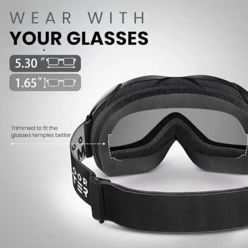 OutdoorMaster OTG Ski Goggles with Anti-Fog UV400 Protection for Men, Women & Youth | Helmet Compatible thumbnail 3
