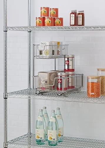 TRINITY Sliding Undersink and Cabinet Organizer with 2 Baskets | Max 50 lbs Capacity, 11.5" W x 17.75" D x 16" H thumbnail 4