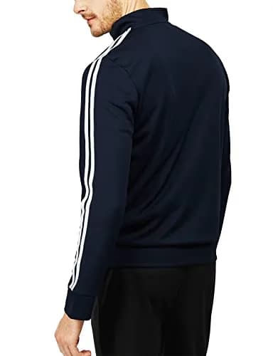 H2H Mens Active Slim Fit Track Lightweight Jacket Zip-up Long Sleeve NAVY US L/Asia XL thumbnail 5
