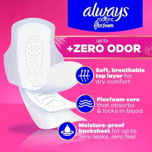 Always Feminine Pads Size 2 | Heavy Absorbency, Lightly Scented, 78 Count thumbnail 2