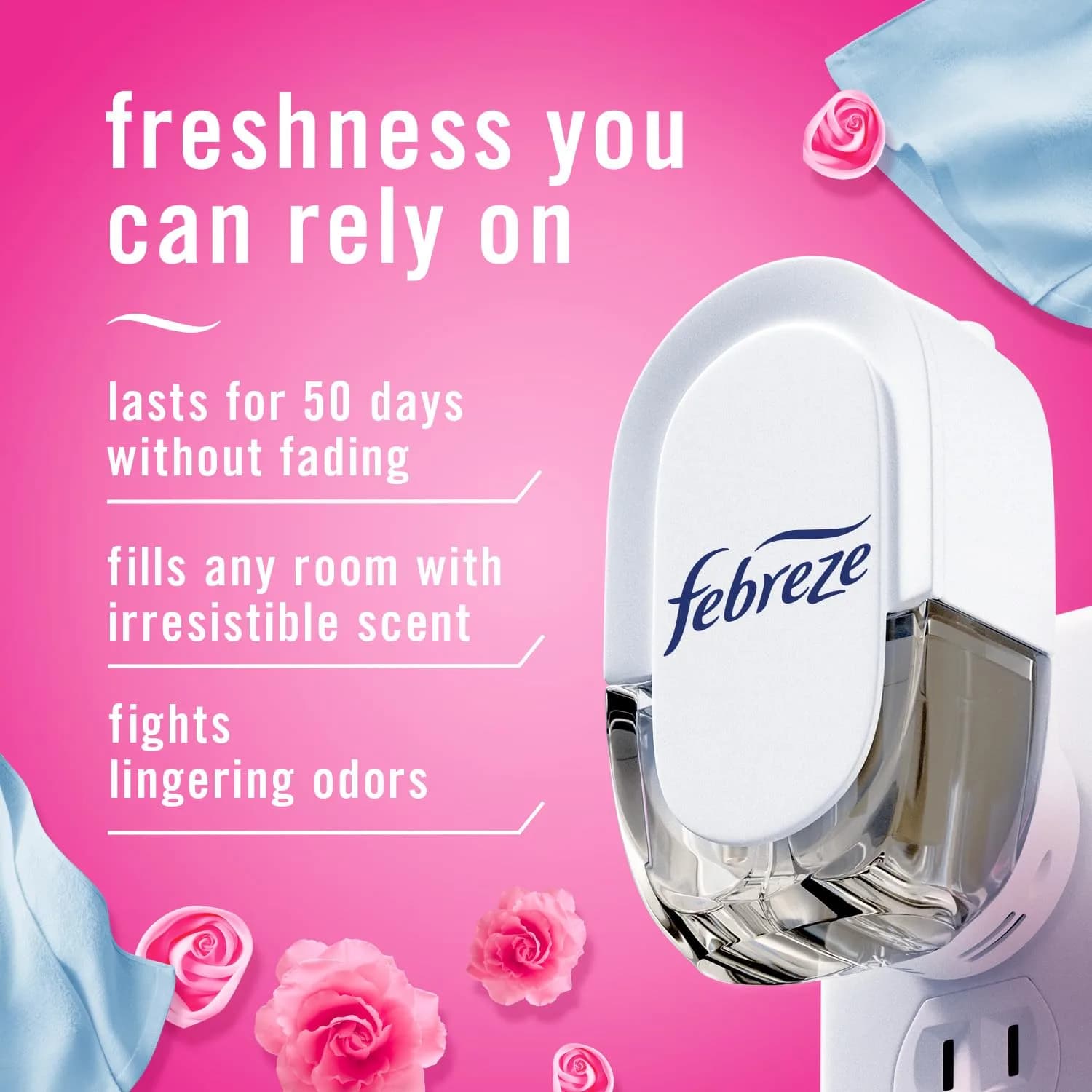 Febreze Fade Defy Plug-In Air Freshener Refills, Downy April Fresh Scent, 2.61 Fl Oz (77ml) | Lasts 50 Days on Low - view 2