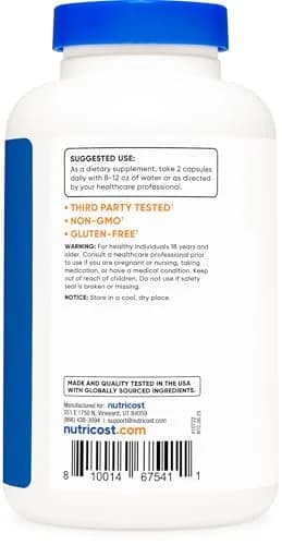 Nutricost L-Citrulline 1500mg | Gluten Free, GMO-Free Capsules for Athletes & Gym-Goers thumbnail 4