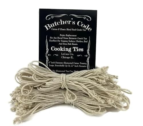 Butcher's Code Rotisserie Cooking Ties – 50 Heat-Safe Cotton Elastic Loops | Secure Poultry & Meat thumbnail 6