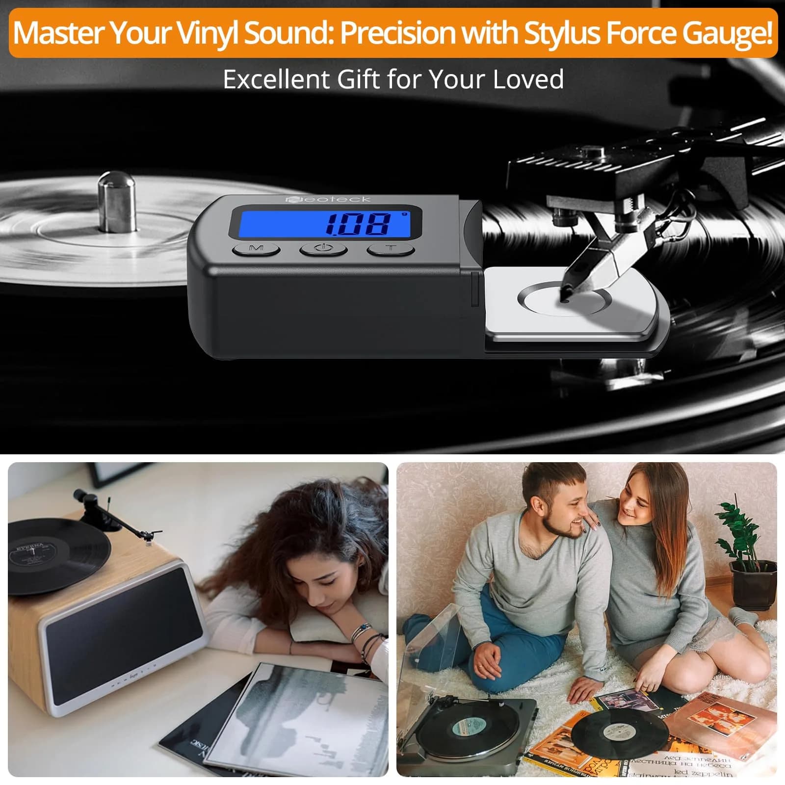 Neoteck Digital Turntable Stylus Force Gauge 0.01g/5.00g with Blue LCD | Accurate Tracking for Vinyl Playback - view 5