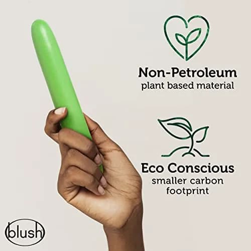 Blush Gaia® Eco 7" Slim Quiet Multispeed Vibrator, Green thumbnail 4