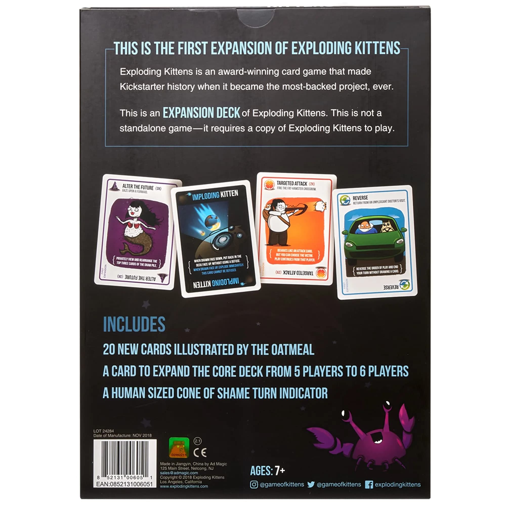 Exploding Kittens Imploding Kittens Expansion Set 20 Cards | Adds New Cards & Mechanics for 6 Players - view 5