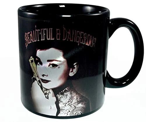 JUST FUNKY Audrey Hepburn Beautiful and Dangerous 20oz Ceramic Coffee Mug | Iconic Design, Large Capacity, Gift-Ready thumbnail 1