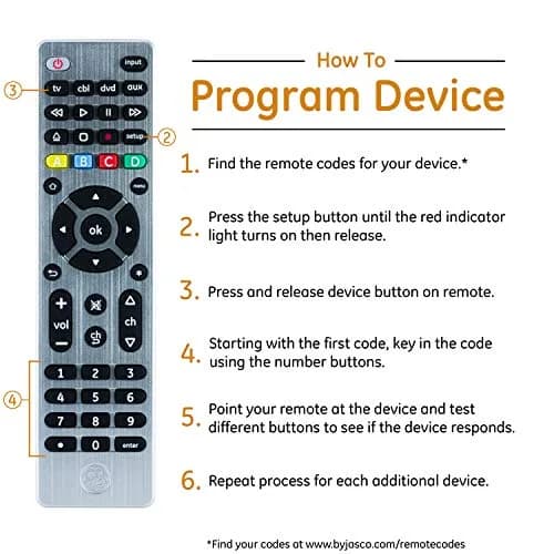 GE Designer Series 4-Device Universal Remote Control with Master Volume | Silver Finish thumbnail 4