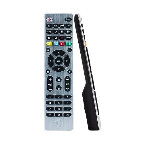 GE Designer Series 4-Device Universal Remote Control with Master Volume | Silver Finish thumbnail 1