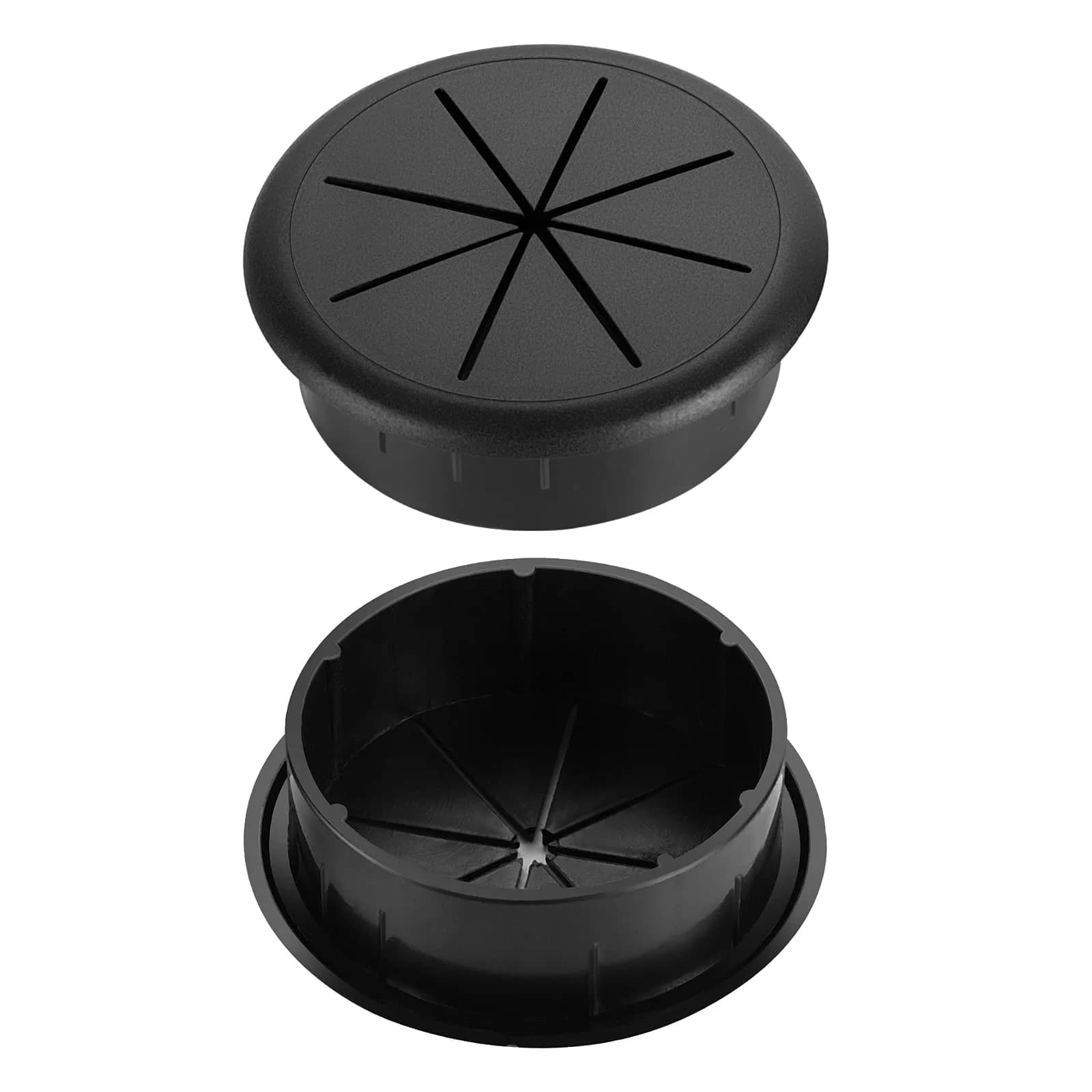 HYCC Flexible Desk Grommet 2-3/8 Inch Black 5-Pack | Organize Wires Effectively - view 2