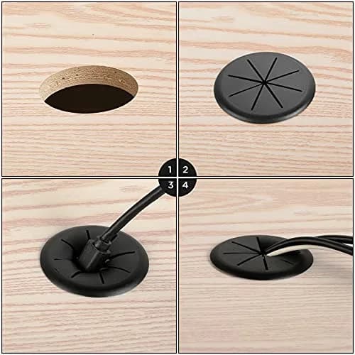 HYCC 10 Pack 2-3/8 Inch Flexible Desk Grommet | Organize Wires Effectively thumbnail 5