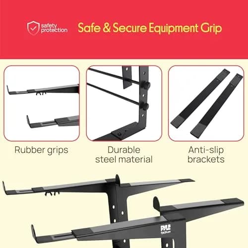 Pyle Portable Dual Laptop Stand - Adjustable Height, Ergonomic & Anti-Slip for DJ Mixer, Sound Equipment & Home Use thumbnail 7