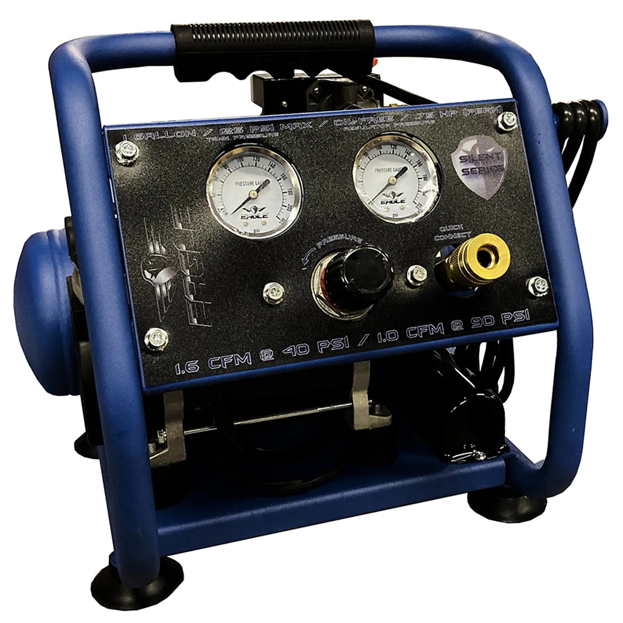 Eagle EA-2000 Silent Series 2000 Portable Air Compressor 1 Gallon | 125 PSI, MAX PSI, 115 V, Blue