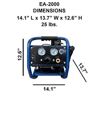 Eagle EA-2000 Silent Series 2000 Portable Air Compressor 1 Gallon | 125 PSI, MAX PSI, 115 V, Blue thumbnail 3