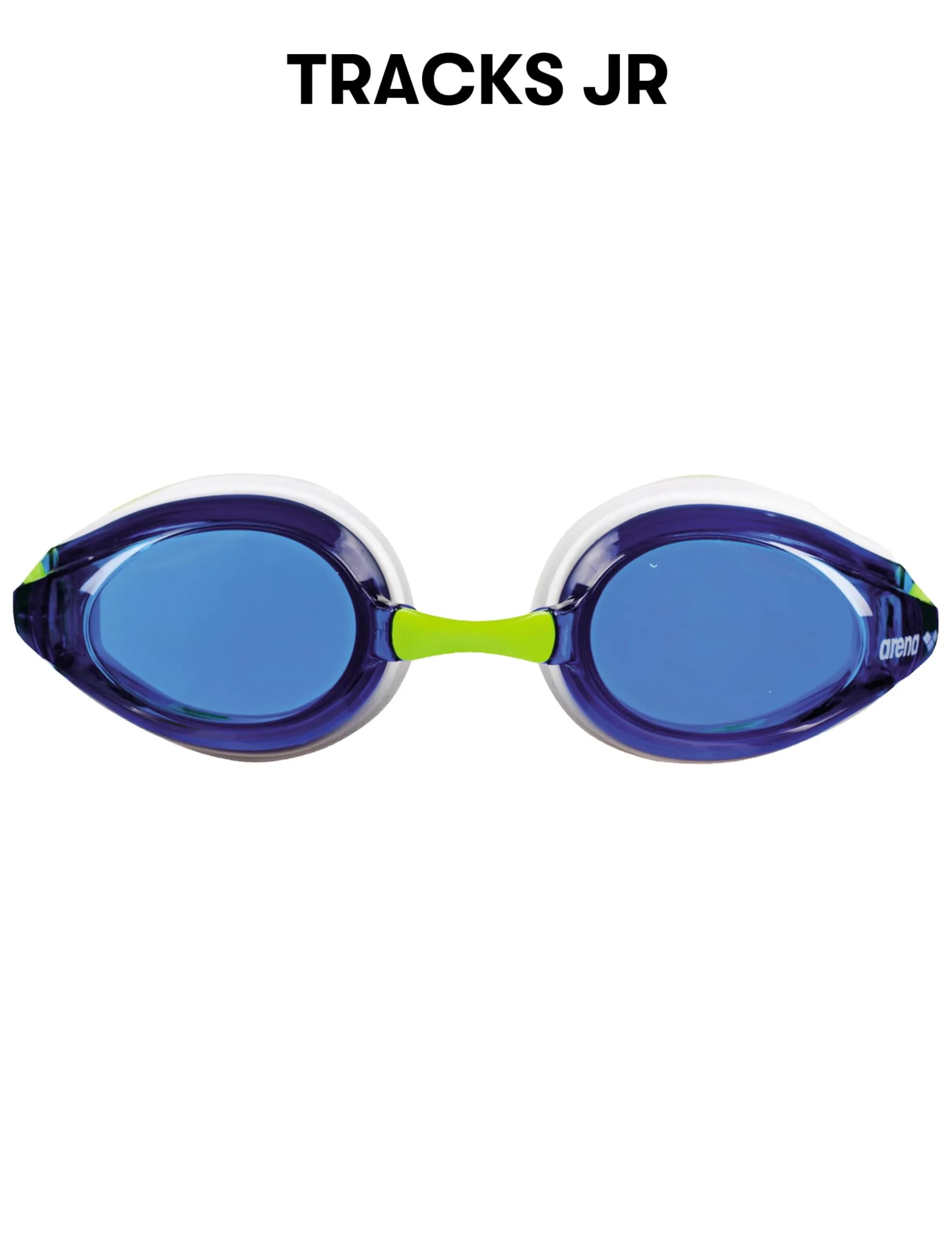 ARENA Tracks Unisex Junior Youth Essential Racing Swim Goggles Kids Swimmers Young Racers Anti-Fog Coated Non-Mirror Lens, Blue/White/Fluo Yellow - view 3