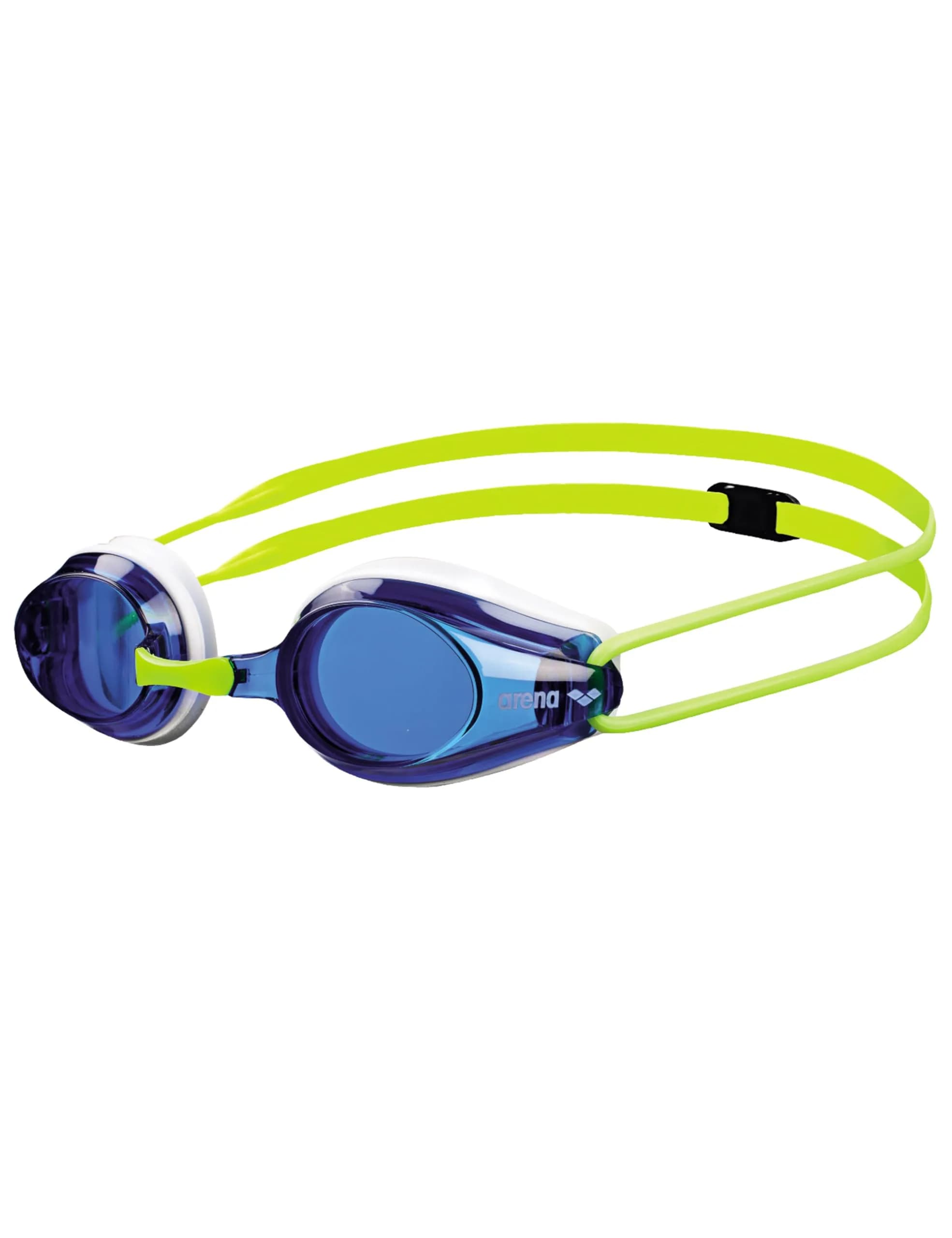 ARENA Tracks Junior Youth Racing Swim Goggles | FINA Approved Anti-Fog, Smoke/White/Red — Blue/White/Fluo Yellow / Youth Non-mirror