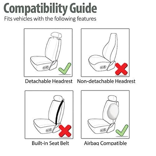 FH Group Front Set Cloth Car Seat Covers - Low Back, Universal Fit, Airbag Compatible, Pink thumbnail 5