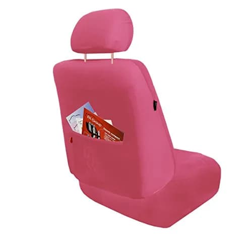 FH Group Front Set Cloth Car Seat Covers - Low Back, Universal Fit, Airbag Compatible, Pink thumbnail 4