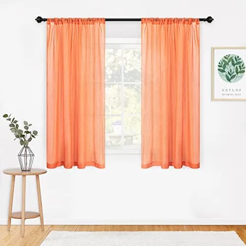 MYSKY HOME Crushed Voile Sheer Curtains 51" x 63" | Light-filtering, Durable & Stylish (70-120 chars) thumbnail 1