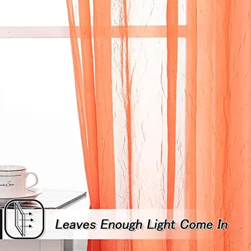 MYSKY HOME Crushed Voile Sheer Curtains 51" x 63" | Light-filtering, Durable & Stylish (70-120 chars) thumbnail 5