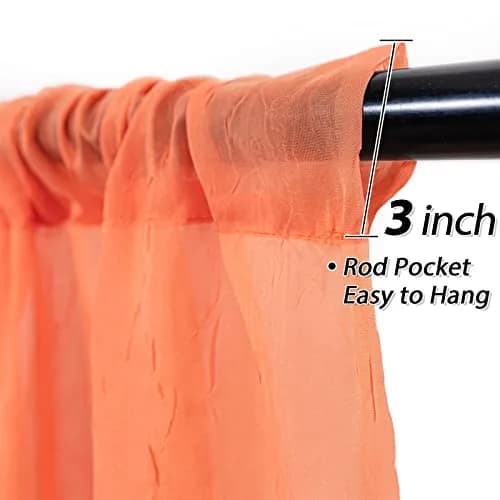 MYSKY HOME Crushed Voile Sheer Curtains 51" x 63" | Light-filtering, Durable & Stylish (70-120 chars) thumbnail 2