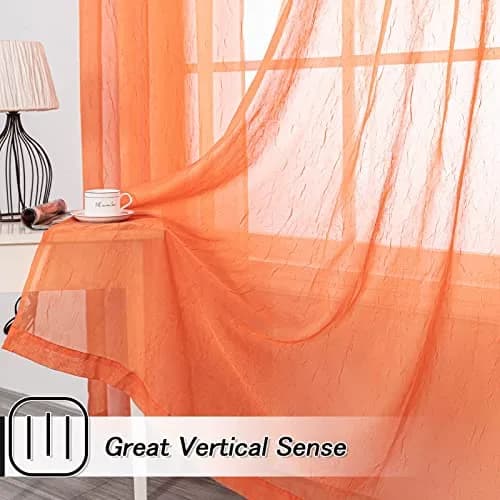 MYSKY HOME Crushed Voile Sheer Curtains 51" x 63" | Light-filtering, Durable & Stylish (70-120 chars) thumbnail 3