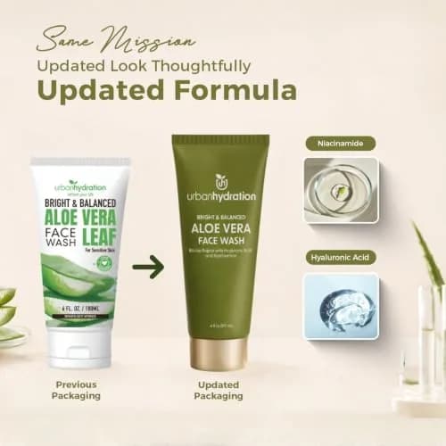 Urban Hydration Bright & Balanced Aloe Vera Leaf Face Wash - 6 Fl Oz | Gentle, Hydrates, Detoxes, Helps with Acne, Suitable for All Skin Types thumbnail 6
