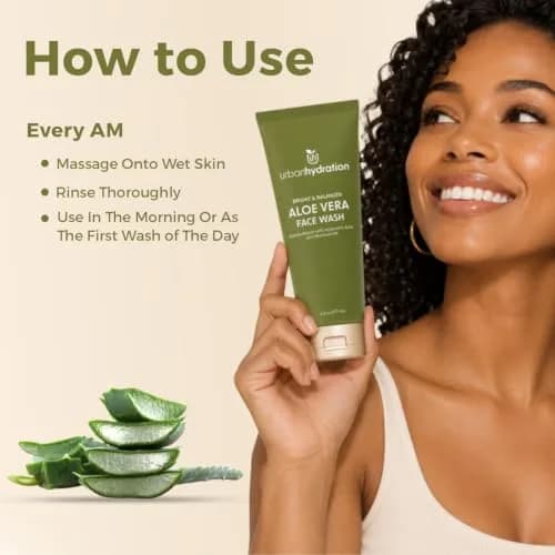 Urban Hydration Bright & Balanced Aloe Vera Leaf Face Wash - 6 Fl Oz | Gentle, Hydrates, Detoxes, Helps with Acne, Suitable for All Skin Types thumbnail 3