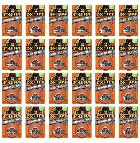 Gorilla Tough & Clear Mounting Tape 1" x 60" (25mm x 1.5m) — 24 Rolls | Bonds to Brick, Concrete, Stone, Glass, Metal, Plastic, Tile, Wood thumbnail 1