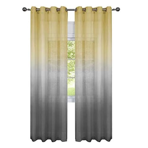 GoodGram 2 Pack Semi Sheer Ombre Grommet Curtain Panels | Assorted Colors (52x84 in) thumbnail 2